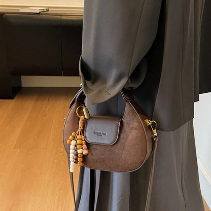 Retro Saddle Bag – Women's Small PU Leather Crossbody Purse