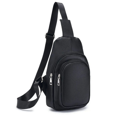 Genuine Leather Men's Chest Sling Bag – Crossbody Shoulder Pack