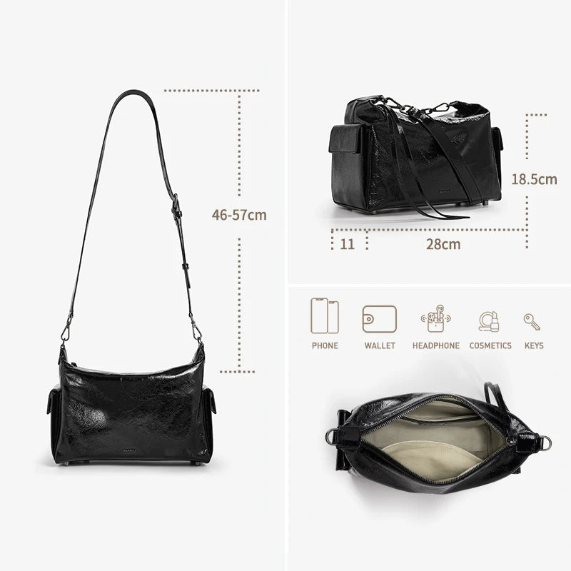 Genuine Leather Large Tote Crossbody Shoulder Bag – Unisex