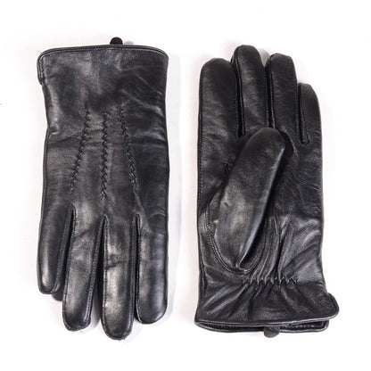 Men S Real Leather Shearing Fur Lining Classical Black Winter Warm Driving Sports Outdoor Skiing