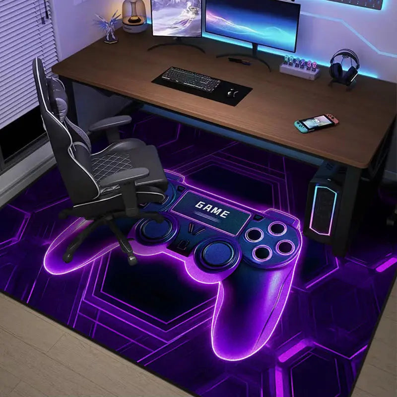 Gaming Rug Honeycomb – Non-Slip Large Area Carpet for Gaming Room