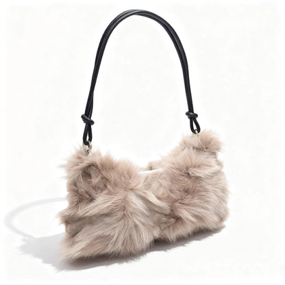 Fluffy Fur Shoulder Bag for Women – Luxury Handbag & Purse