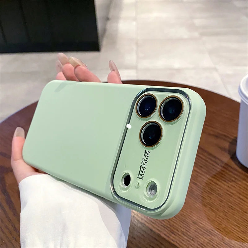 Liquid Silicone iPhone Case with Camera Lens Protection – iPhone 12–17 Series