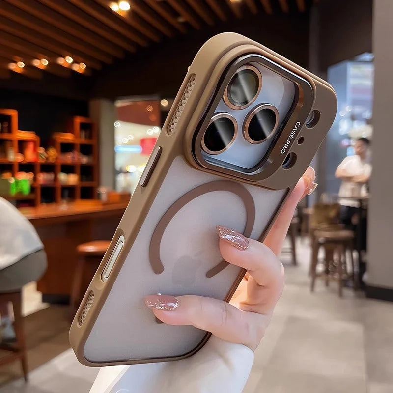 MagSafe iPhone Case with Metal Camera Lens Ring Protector