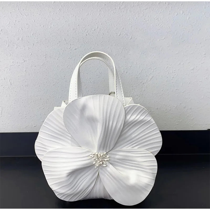 French Petal Flower Handbag Holiday Seaside Leather