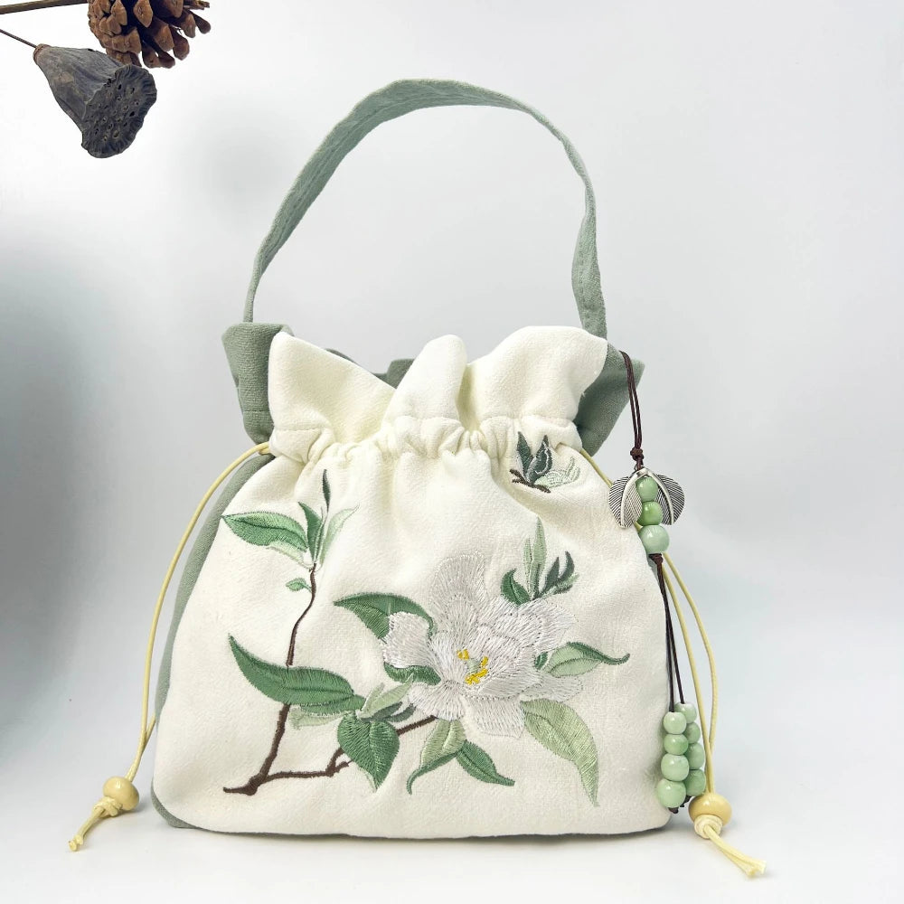 Chinese Style Retro Flower Embroidery Crossbody Top-handle Bags