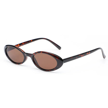 Small Oval Sunglasses for Women – Retro Leopard Cat Eye Shades
