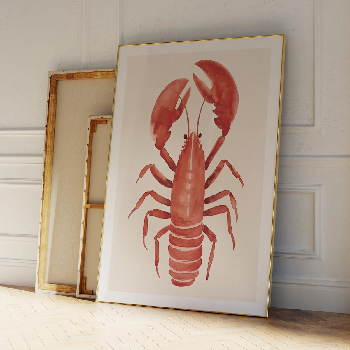 Red Lobster Wall Art Print – Watercolor Coastal Poster