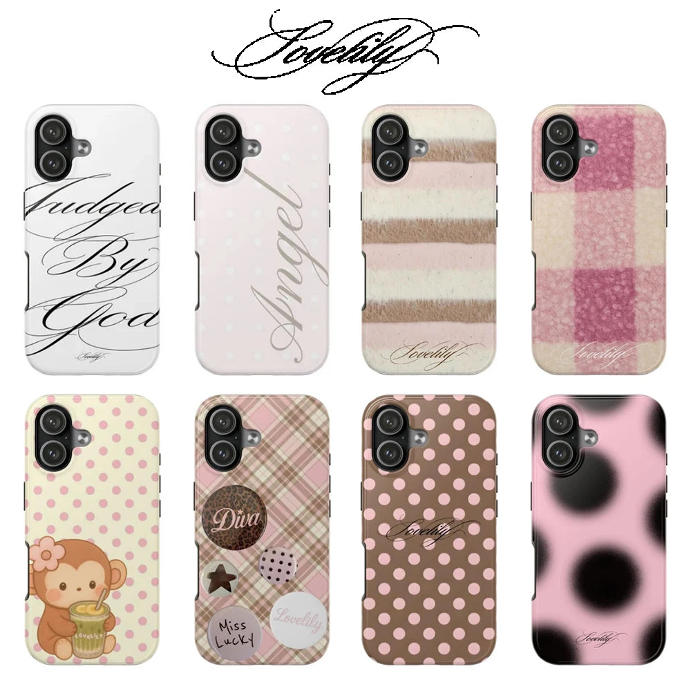 Pink Brown Stripe Phone Case – iPhone 17 16 15 14 13 12 11 XS Pro Max Plus