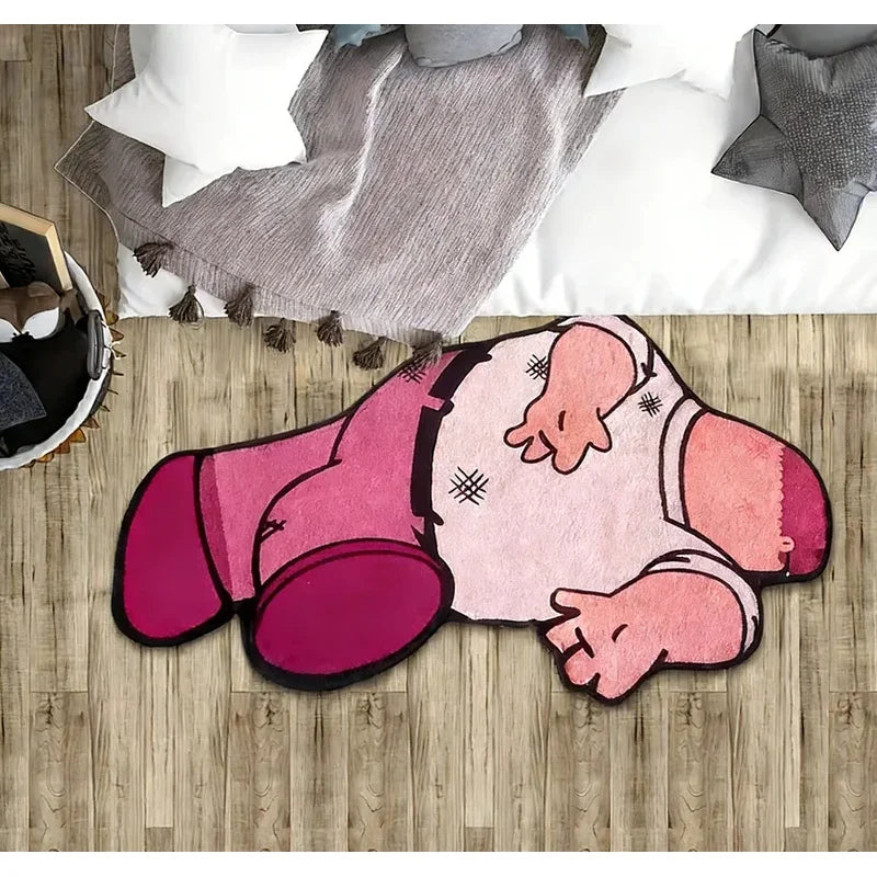Cute Cartoon Character Rug – Soft Non-Slip Bedroom Floor Mat