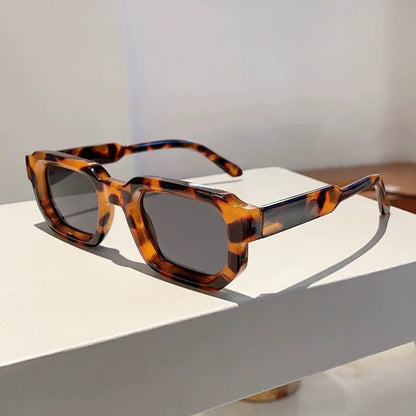 Retro Rectangle Sunglasses – UV400 Men's Vintage Square Frame