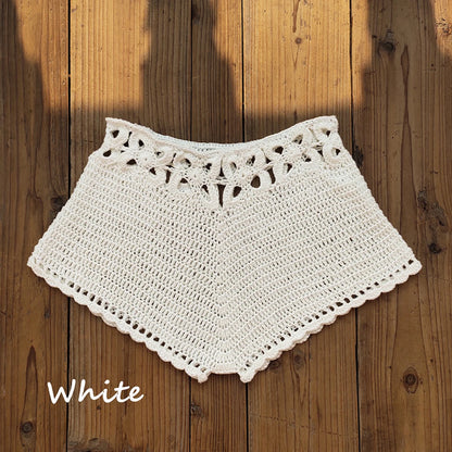 Crochet Swim Shorts Women – Cutout Beach Cover Up Bottoms