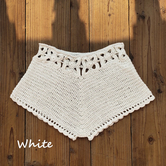 Crochet Swim Shorts Women – Cutout Beach Cover Up Bottoms