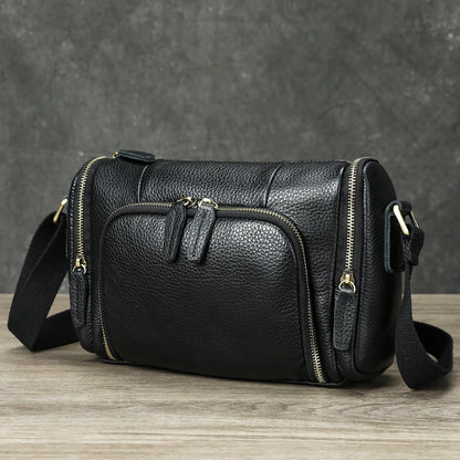 Genuine Cow Leather Men's Crossbody Messenger Shoulder Bag