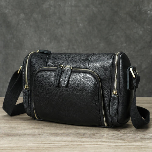 Genuine Cow Leather Men's Crossbody Messenger Shoulder Bag
