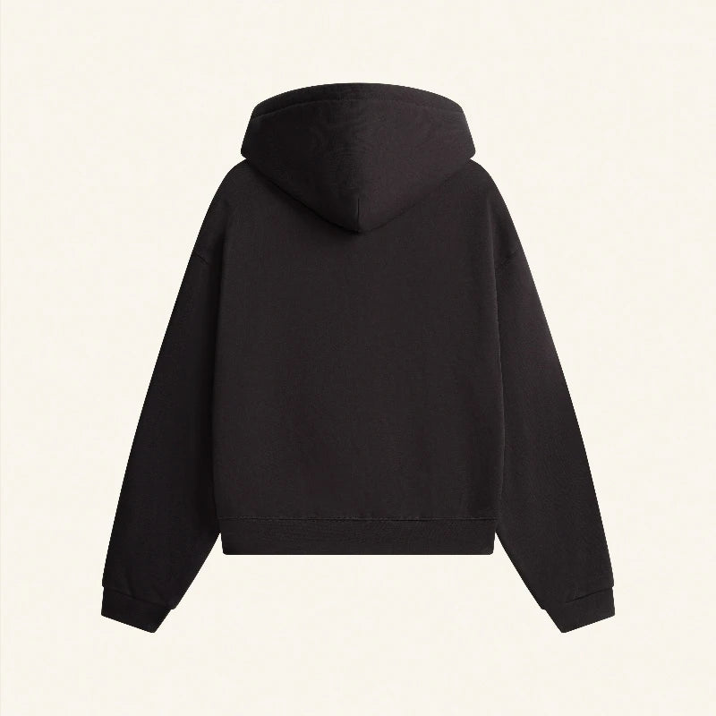 Men's Oversized Wolf Embroidery Zip-Up Hoodie | Heavyweight Fleece