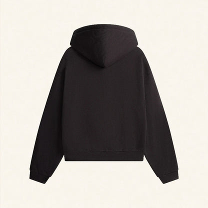 Men's Oversized Wolf Embroidery Zip-Up Hoodie | Heavyweight Fleece