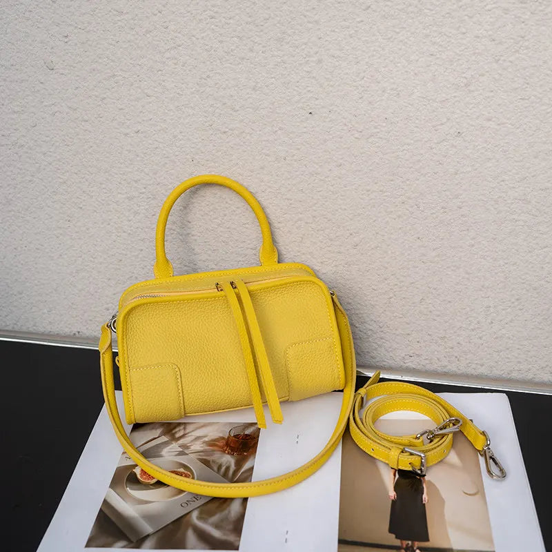 Genuine Cowhide Leather Mini Crossbody Bag