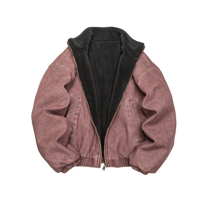 Men's Fleece-Lined Heavyweight Winter Jacket – Japanese Vintage Style