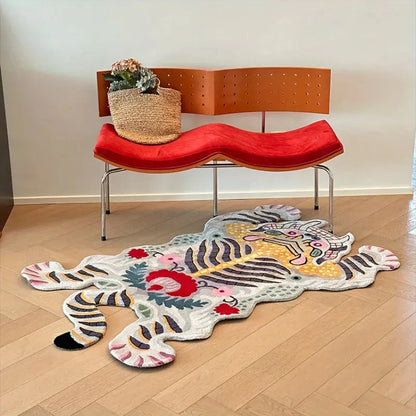 Tiger-Shaped Area Rug – Soft Non-Slip Floor Mat for Bedroom & Living Room