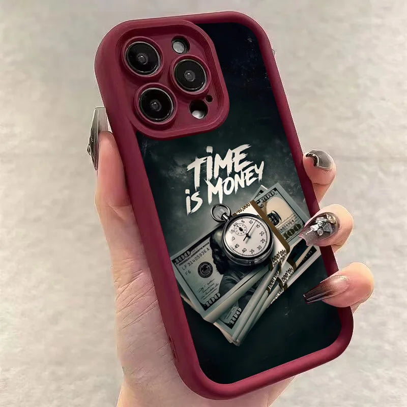 Time Is Money iPhone Case – Soft Silicone Printed Cover