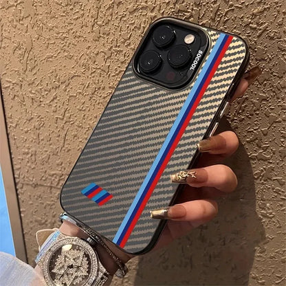 Carbon Fiber Racing Stripe iPhone Case – BMW M Style