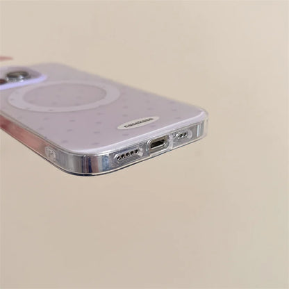 Polka Dot MagSafe iPhone Case – Clear Candy Color Cover