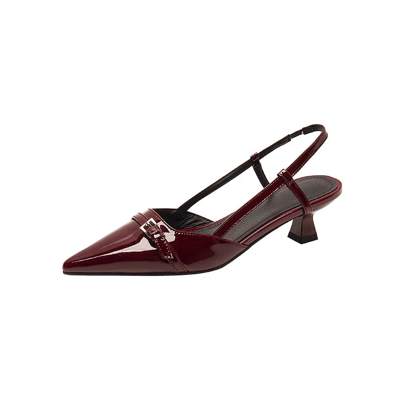 Pointed Toe Slingback Flats – Women's Patent Leather Shoes