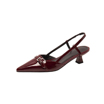 Pointed Toe Slingback Flats – Women's Patent Leather Shoes