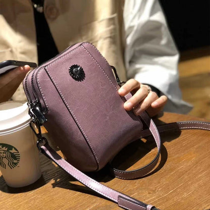 Genuine Leather Crossbody Phone Bag – Oil Wax Cowhide