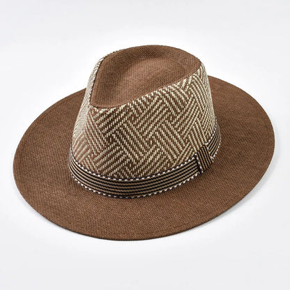 Panama Hat Men's Wide Brim Straw Fedora – Gentleman Summer Sun Hat
