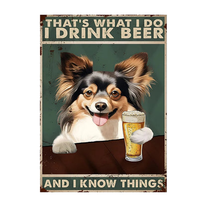Funny Dog Beer Poster – That's What I Do I Drink Beer Wall Art