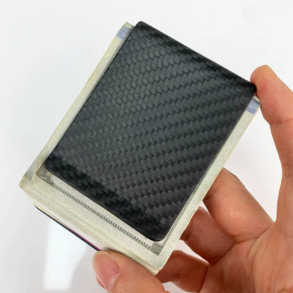 Carbon Fiber RFID Wallet – Money Clip Card Holder for Men & Women
