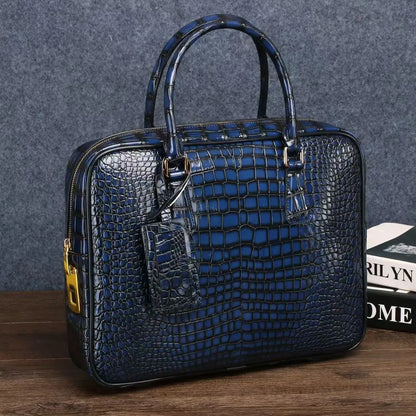 Men's Alligator Pattern Leather Briefcase – Laptop Business Bag