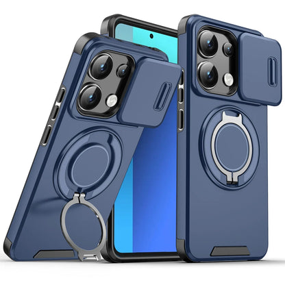 Magnetic Ring Stand Case for Redmi Note 13 Pro 5G 4G | Slide Camera Cover