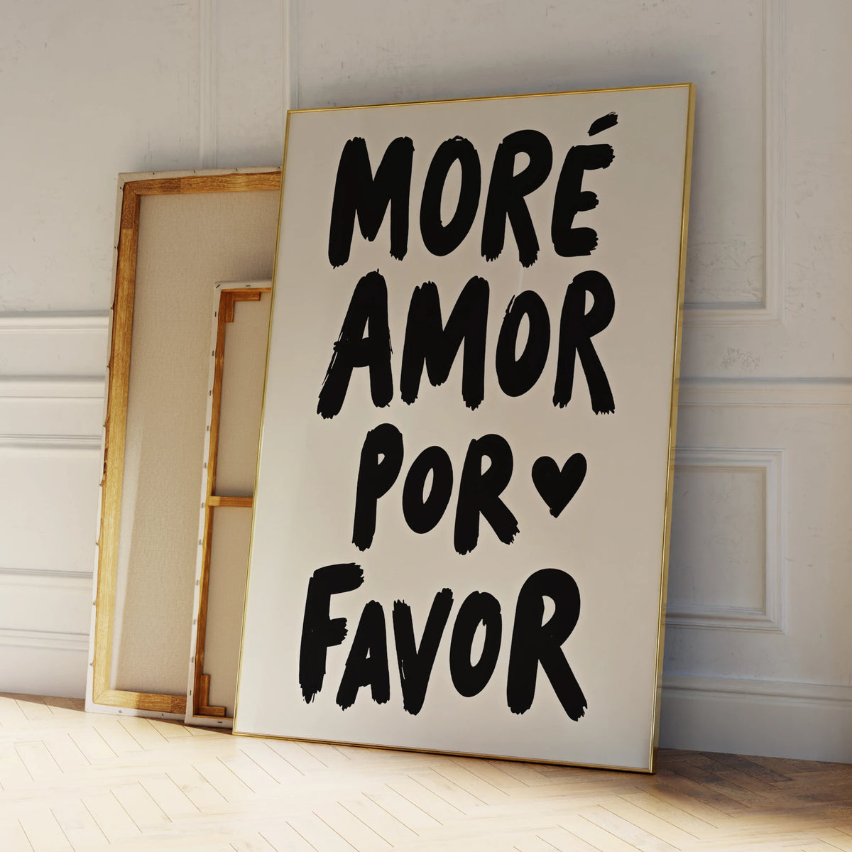 More Amor Por Favor Minimalist Quote Wall Art Print – Canvas Poster
