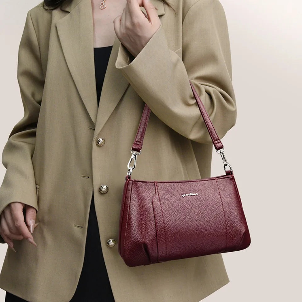 Genuien Brand Top Quality Soft Leather Female Elegant Crossbody Shoulder Bags