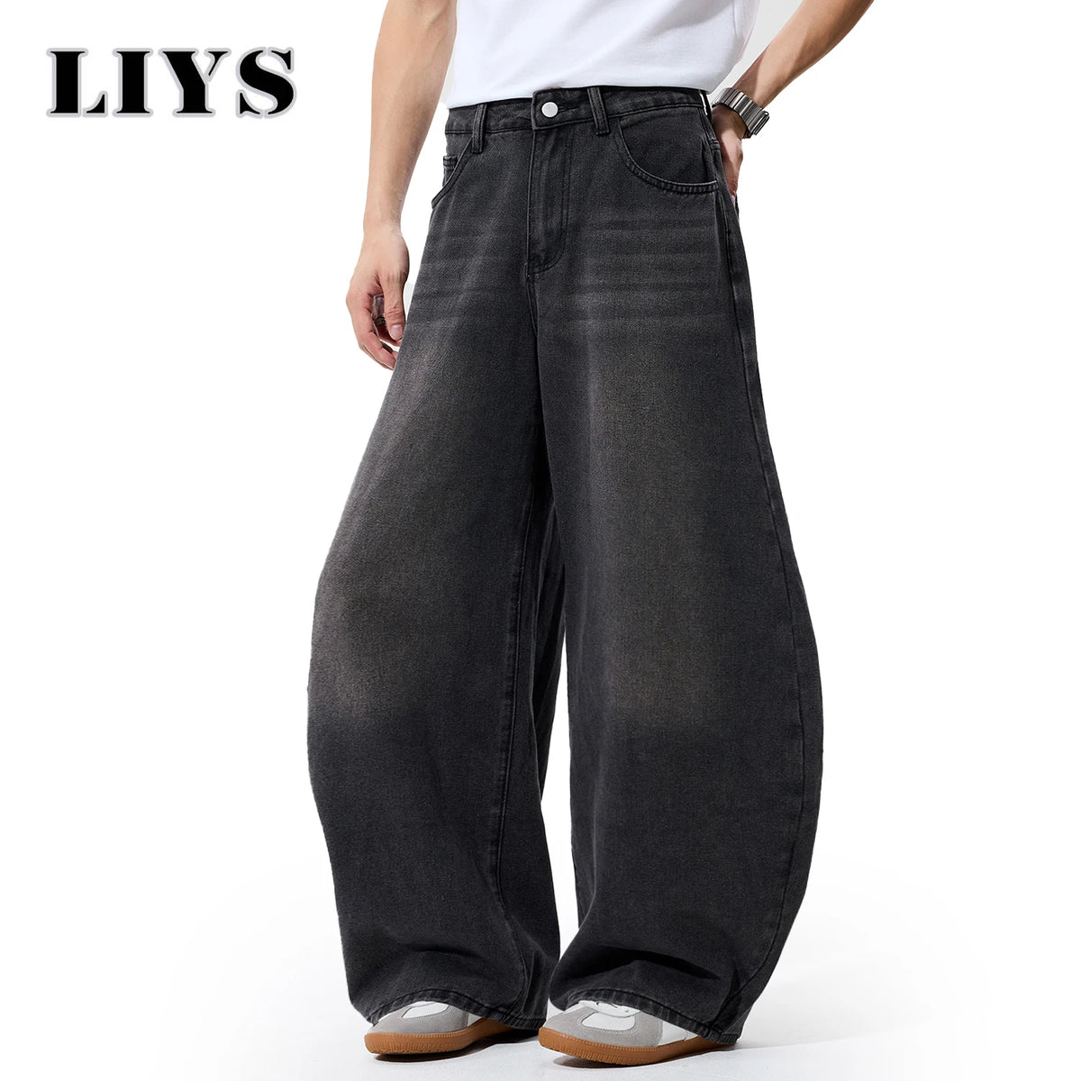 Baggy Wide Leg Jeans – Men's Goth Balloon Denim Pants