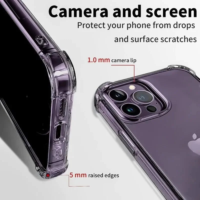 Clear Air Bag Shockproof iPhone Case – Transparent Bumper Cover