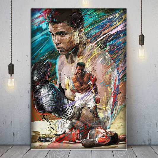 Boxing Legends Graffiti Art Poster – Sports Canvas Print