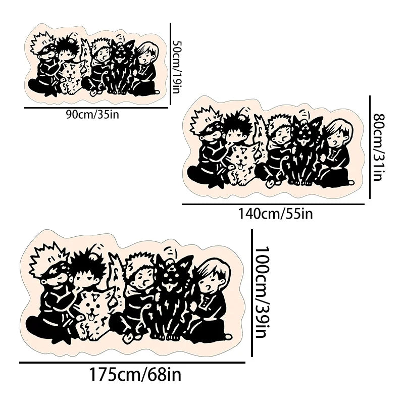 My Hero Academia Anime Rug – Black & White Tufted Mat for Bedroom & Gaming Room