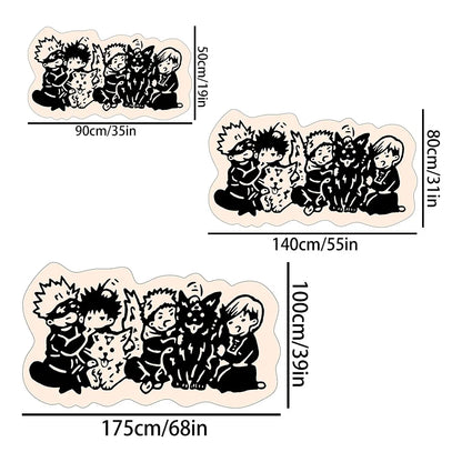 My Hero Academia Anime Rug – Black & White Tufted Mat for Bedroom & Gaming Room