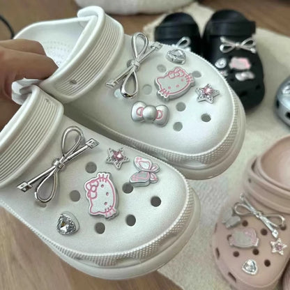 Hello Kitty Silvery Shoe Charms Set