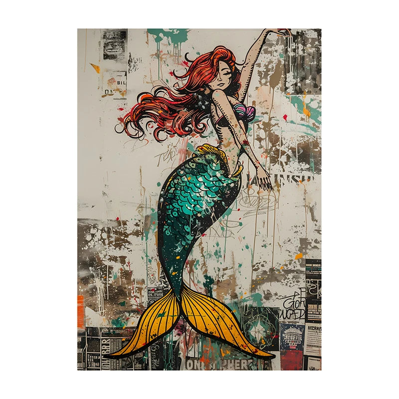 Graffiti Lion Art Poster – Colorful Abstract Canvas Wall Print