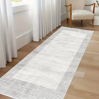 Modern Grey Minimalist Runner Rug – Kitchen, Hallway & Corridor