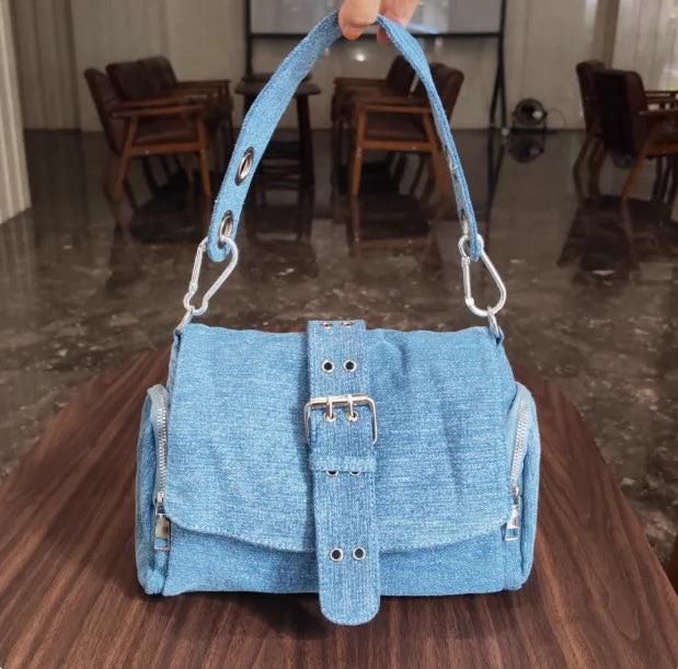 Vintage Nylon Khaki Shoudler Bag Women Hot Girls