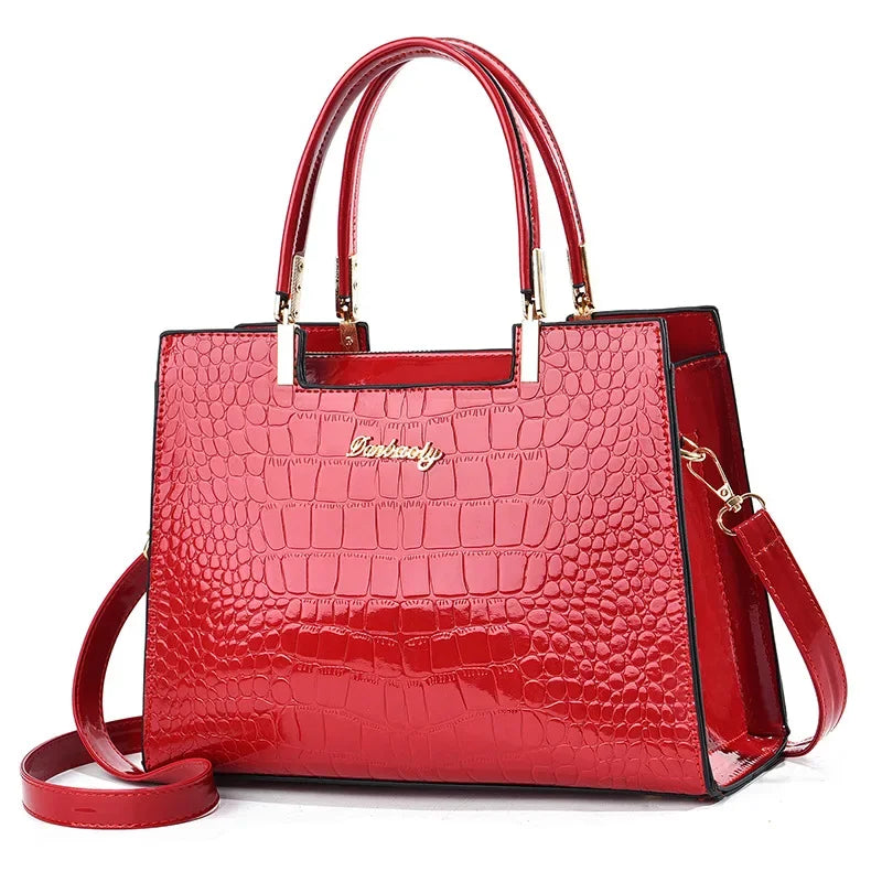 Luxury Alligator-Embossed PU Leather Handbag for Women