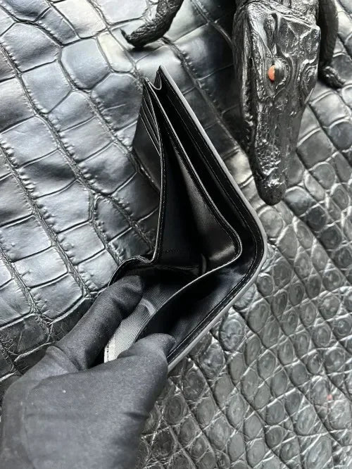 Men's Genuine Crocodile Leather Bifold Wallet | Luxury Card Organizer
