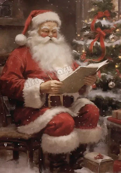 Santa Claus Christmas Poster – Vintage Portrait Wall Art