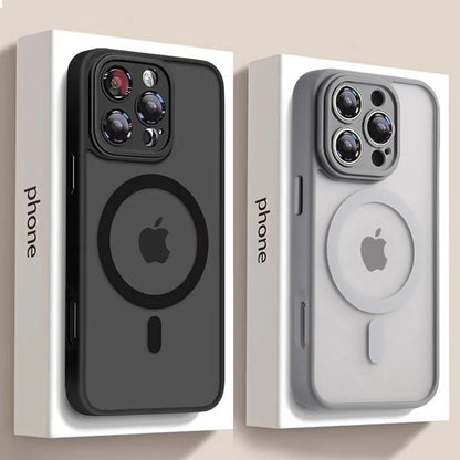 Magnetic MagSafe iPhone Case – Matte Translucent Shockproof Armor